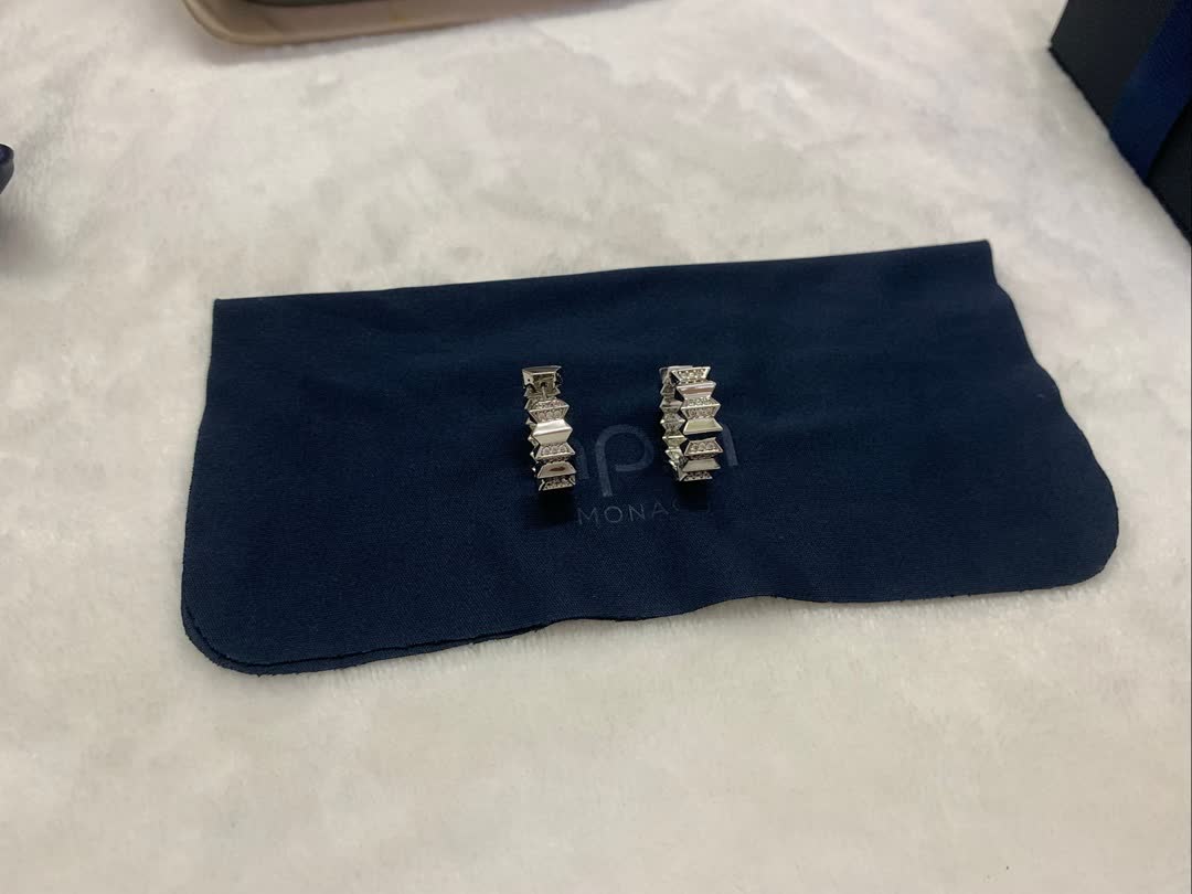 APM Monaco Geometric Diamond Hoop Earrings